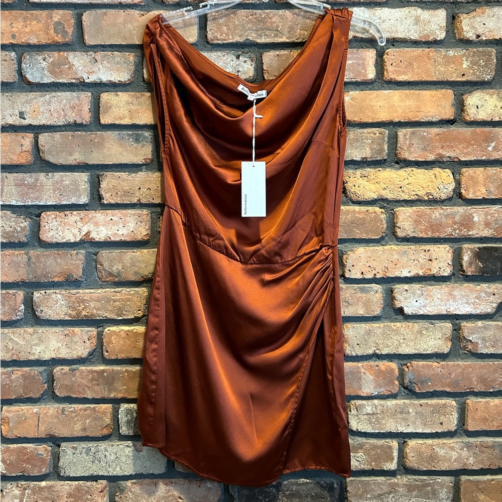NWT reformation alanis silk dress